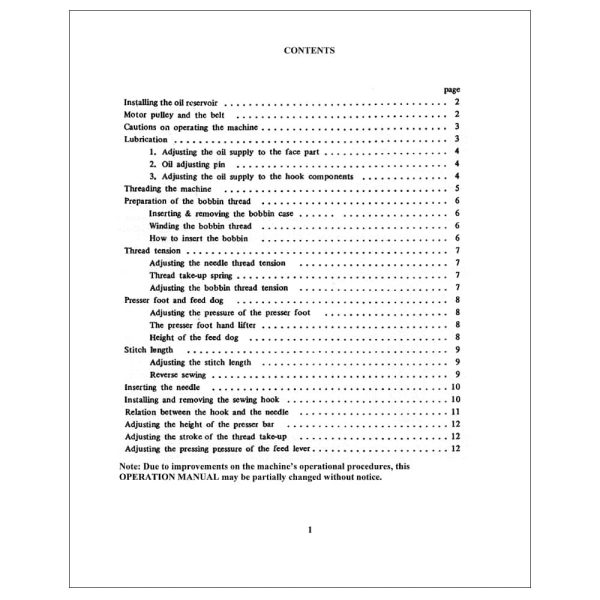 Consew DLS600 Instruction Manual on Sale - Image 2