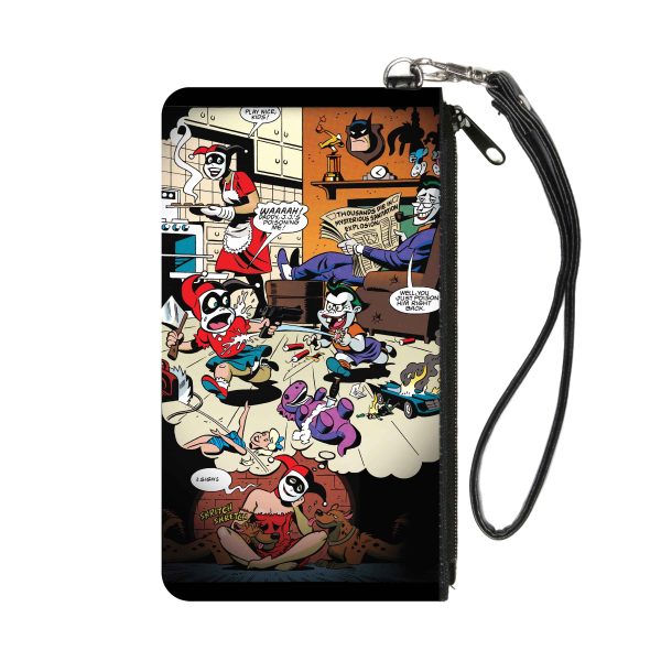 Canvas Zipper Wallet - SMALL - Mad Love Harley Quinn Family Life Dreaming Scene w Joker & Kids For Sale